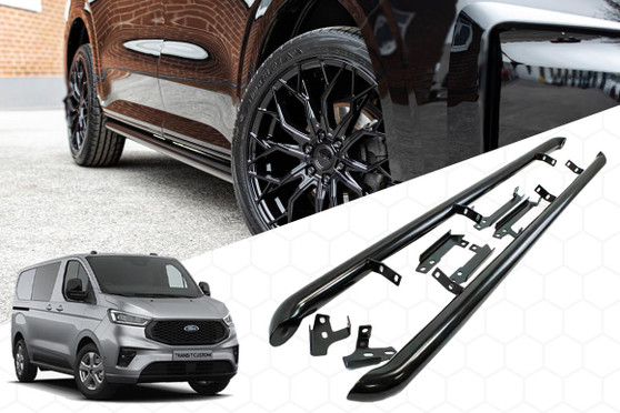 Black Sport Side Bars For VW T7 Transporter 2024-on (VSFO-CUST2-201BL T7)