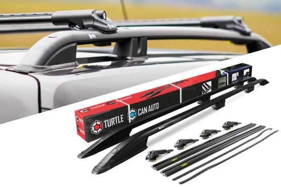 VIVARO TRAFIC II SWB 2014-18 Roof Rack Rails & Lockable Cross Bars Set - Black