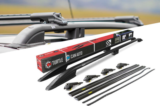 VW CADDY MAXI LWB 2004-15 Roof Rack Rails & Lockable Cross Bars Set - Black