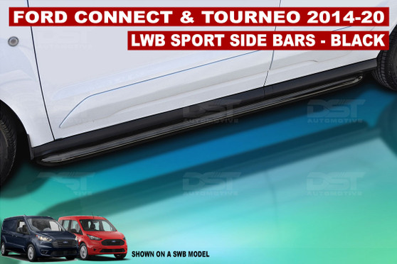 DST Ford Connect & Tourneo Sport Side Bars 2014-20 Black LWB