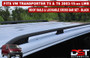 VW T5 & T6 Roof Rails & Lockable Cross Bars Set - LWB BLACK 2003-15-on