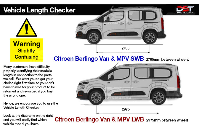 Check the length of your Citroen Berlingo Model with our Length Checker