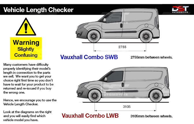 Check the length of your Vauxhall Combo for Roof Rails