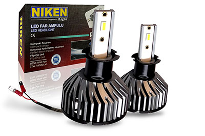 NIKEN PRO H1 LED Headlight Bulbs Super Bright Flip Chip Waterproof Conversion Upgrade Kit Pack of 2