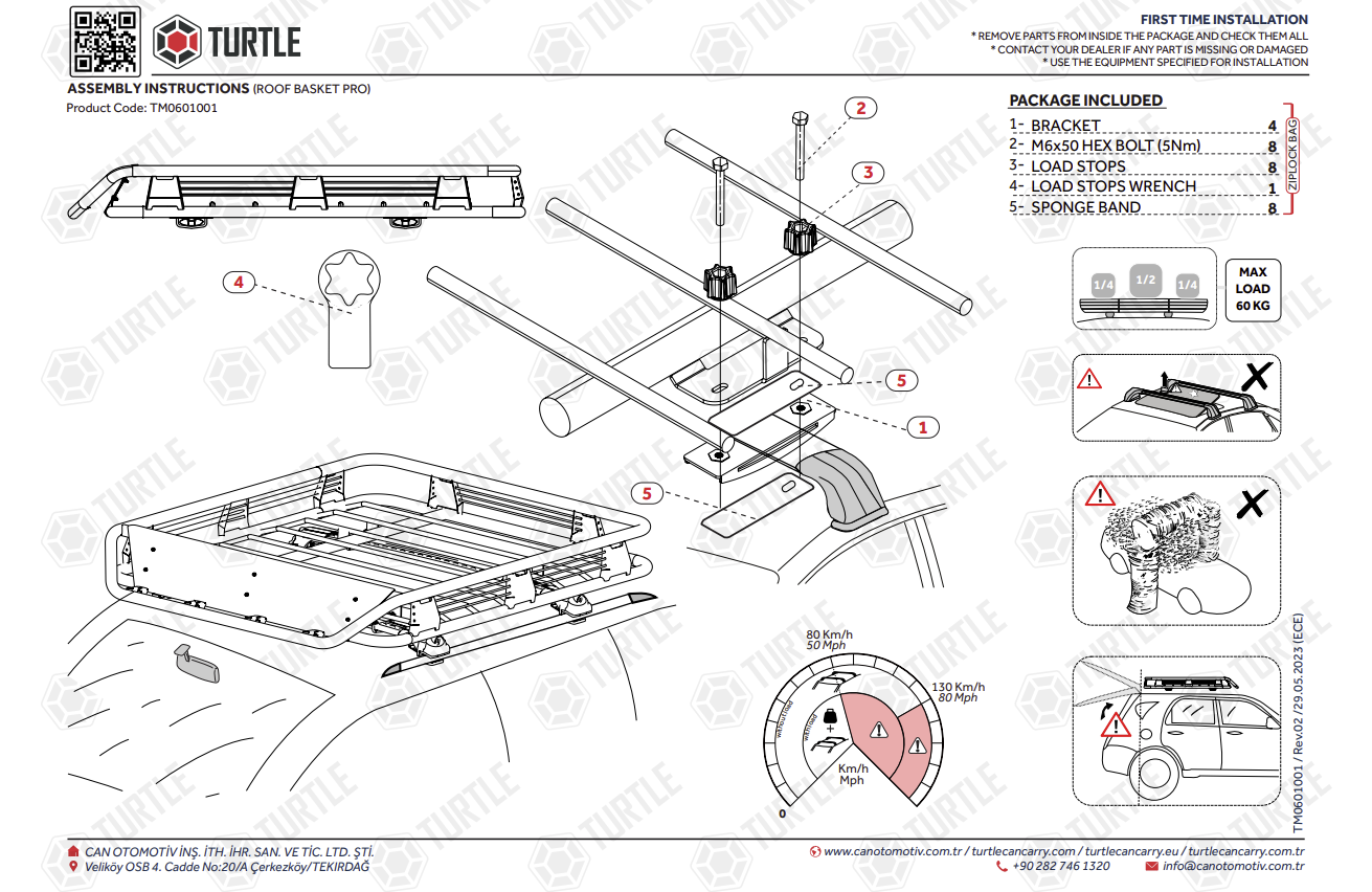 Rooftop Basket Cargo Carrier Installation Guide by LT Sport RCB-506 