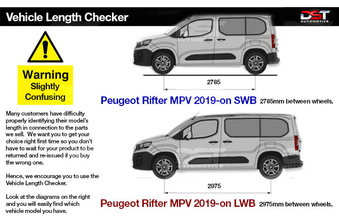 Peugeot Rifter Roof Rail Length Checker