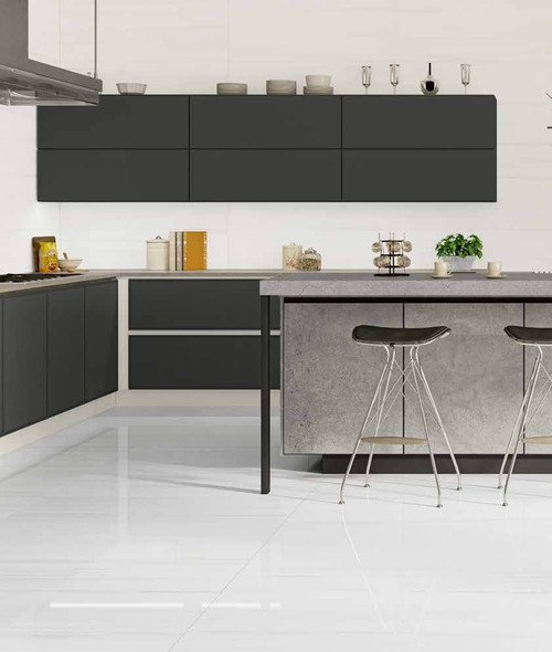 Evoque Blanco Dolomite 24x48 Kitchen