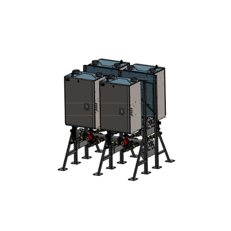 Multiplex Racking 4-Boiler Back-to-Back Rack  , 4" Header, SL26-260G3/SL40-399G3 - SPECIAL ORDER