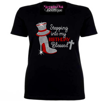 Faith Red Cross Rhinestone Bling Shirt - Steppin'Out Boutique