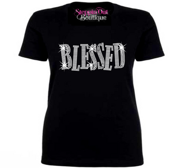 Blessed Rhinestone Bling Shirt