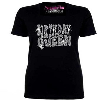 Birthday Queen Rhinestone  Bling Shirt