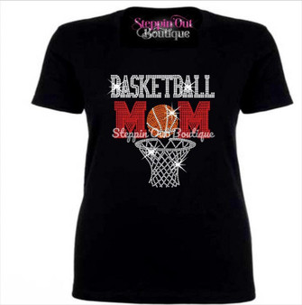 Basketball Mom Rhinestone Bling Shirt