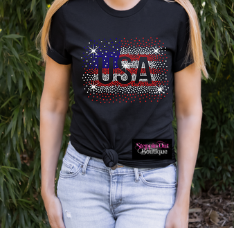 USA Rhinestone Bling Shirt