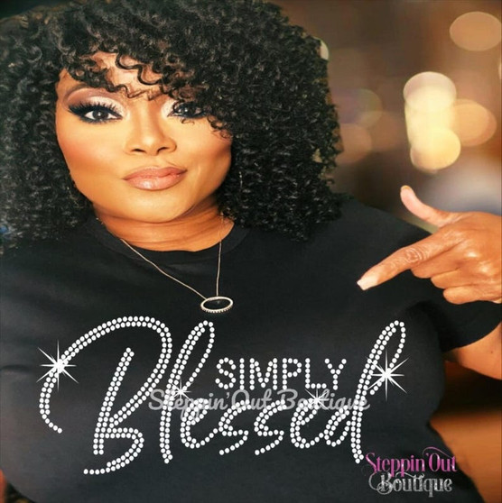 Simply Blessed Rhinestone Bling Shirt