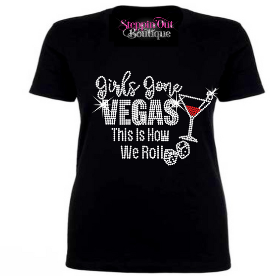  Girls Gone Vegas Bling Rhinestone Shirt