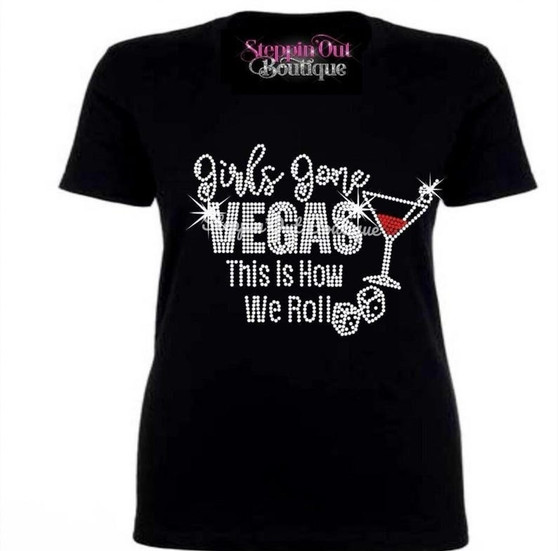  Girls Gone Vegas Bling Rhinestone Shirt