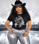 King of Pop Bling Rhinestone Shirt, Concert Outfit, Sparkle Graphic Shirt, Women’s Bling Top