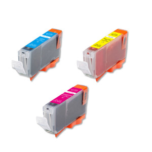 3-Pack Color Compatible Ink for Canon BCI-6