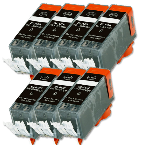 7-Pack BLACK Compatible Ink w/ Chip for Canon PGI-220