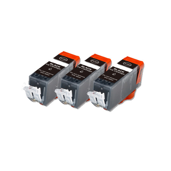 3-Pack BLACK Compatible Ink w/ Chip for Canon PGI-225