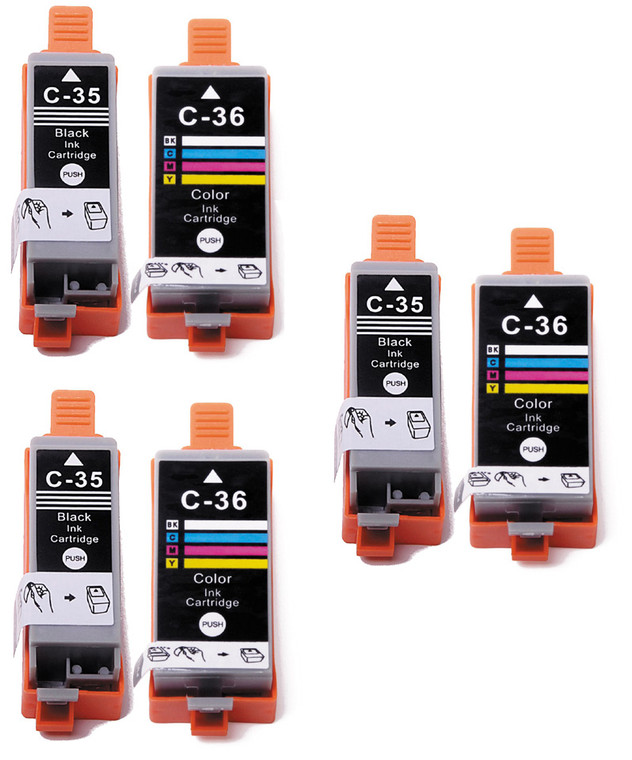 6-Pack Compatible Ink for Canon PGI-35 / CLI-36