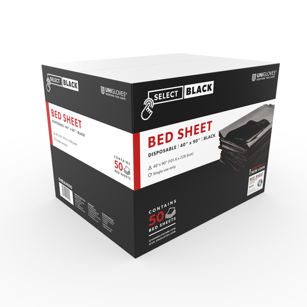 Select Black Bed Sheets 40" x 90" (50/Case)