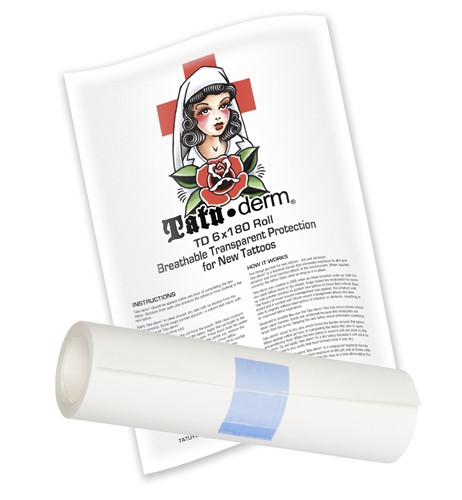 Tatu-Derm Tattoo Aftercare Film Roll — 6" x 180"