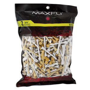Maxfli 2.75'' Natural/White Golf Tees 500-Pack-MX182