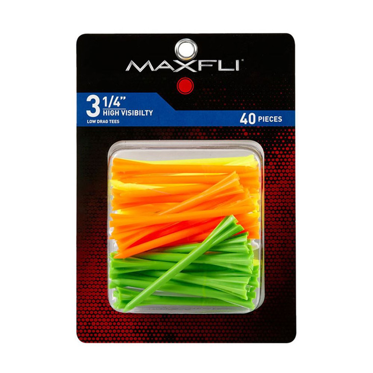 Maxfli Pronged 3.25'' High Visibility Golf Tees 40 Pack-MX379
