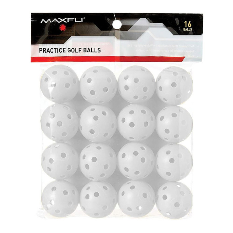 Maxfli Plastic Practice Balls - White 16-Pack