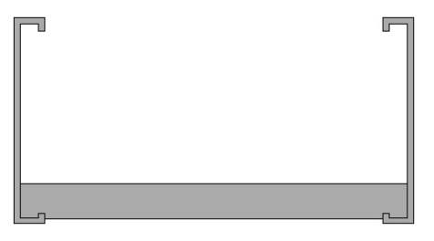 268 Series  Solid Bottom Stainless Steel Ladder Straight Section