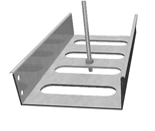 64A Series Aluminum Solid Bottom Tray 12 ft length