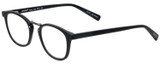 Profile View of Eyebobs Hung Jury Designer Single Vision Prescription Rx Eyeglasses in Matte Black Unisex Round Full Rim Acetate 47 mm