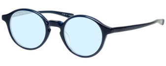 Profile View of Eyebobs Top Notch 2444-10 Designer Blue Light Blocking Eyeglasses in Cobalt Blue Unisex Round Full Rim Acetate 47 mm