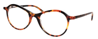 Profile View of Eyebobs Barbee Q 2603 30 Designer Bi-Focal Prescription Rx Eyeglasses in Orange Tortoise Havana Brown Ladies Cateye Full Rim Acetate 49 mm