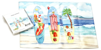 Holiday Christmas Theme Cleaning Cloth, Holiday Surfboards