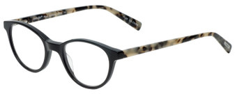 Profile View of Eyebobs Miss Judged Designer Progressive Lens Prescription Rx Eyeglasses in Black Marble Tortoise Havana Grey Ladies Cateye Full Rim Acetate 47 mm