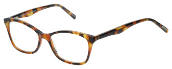 Profile View of Eyebobs Not Tonight Designer Progressive Lens Prescription Rx Eyeglasses in Light Tortoise Havana Brown Gold Crystal Ladies Cateye Full Rim Acetate 51 mm
