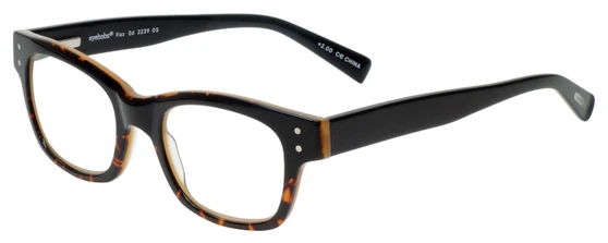 Profile View of Eyebobs Fizz Ed Designer Reading Eye Glasses with Custom Cut Powered Lenses in Tortoise Brown Gold Layer Crystal Unisex Square Full Rim Acetate 50 mm