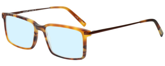 Profile View of Eyebobs Gus 3155-19 Designer Blue Light Blocking Eyeglasses in Matte Tortoise Havana Brown Gold Mens Rectangle Full Rim Acetate 57 mm