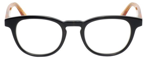 Front View of Eyebobs Take A Stand 2600-77 Designer Single Vision Prescription Rx Eyeglasses in Black Orange Crystal Unisex Classic Full Rim Acetate 47 mm