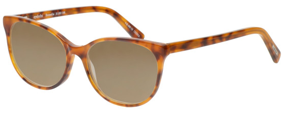 Profile View of Eyebobs Sweetie 3150-06 Designer Polarized Sunglasses with Custom Cut Amber Brown Lenses in Orange Tortoise Havana Unisex Cateye Full Rim Acetate 54 mm