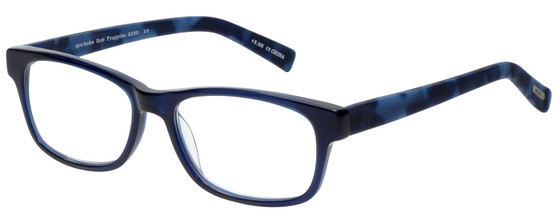 Profile View of Eyebobs Bob Frapple Designer Reading Glasses Crystal Navy Blue Matte Marble 55mm