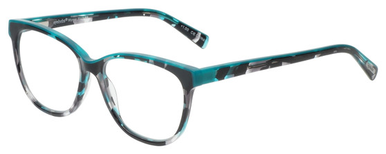 Profile View of Eyebobs Myrna Designer Progressive Lens Prescription Rx Eyeglasses in Black Turquoise Blue Marble Tortoise Havana Grey Ladies Cateye Full Rim Acetate 54 mm