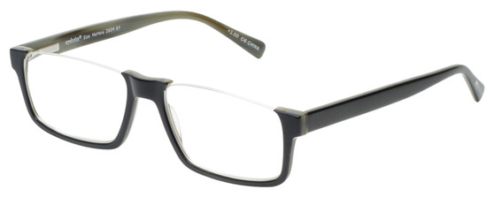 Profile View of Eyebobs Size Matters Square .5-Rimless Designer Reading Glasses Gloss Black 56mm