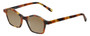 Profile View of Eyebobs Firecracker Designer Polarized Sunglasses with Custom Cut Amber Brown Lenses in Matte Tortoise Brown Gold Orange Black Ladies Square Full Rim Acetate 47 mm