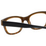 Close Up View of Eyebobs Fizz Ed Designer Reading Eye Glasses with Custom Left and Right Powered Lenses in Tortoise Brown Gold Layer Crystal Unisex Square Full Rim Acetate 50 mm