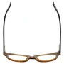 Top View of Eyebobs Fizz Ed Designer Reading Eye Glasses with Custom Left and Right Powered Lenses in Tortoise Brown Gold Layer Crystal Unisex Square Full Rim Acetate 50 mm