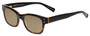Profile View of Eyebobs Fizz Ed Designer Polarized Reading Sunglasses with Custom Cut Powered Amber Brown Lenses in Tortoise Brown Gold Layer Crystal Unisex Square Full Rim Acetate 50 mm