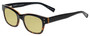 Profile View of Eyebobs Fizz Ed Designer Polarized Reading Sunglasses with Custom Cut Powered Sun Flower Yellow Lenses in Tortoise Brown Gold Layer Crystal Unisex Square Full Rim Acetate 50 mm